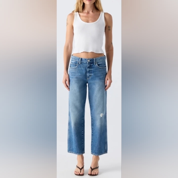 AMO Billie High Rise Cropped Denim Jean Jeans Size 27 - Picture 2 of 12